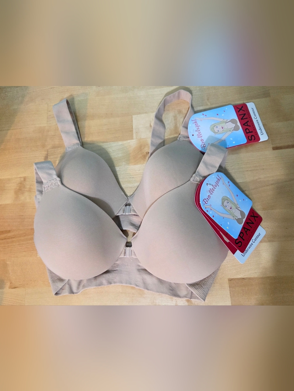 2 Pairs Of SPANX Bras NEW WITH TAGS SIZE 36A   Nude spanx women's bra-llelujah!